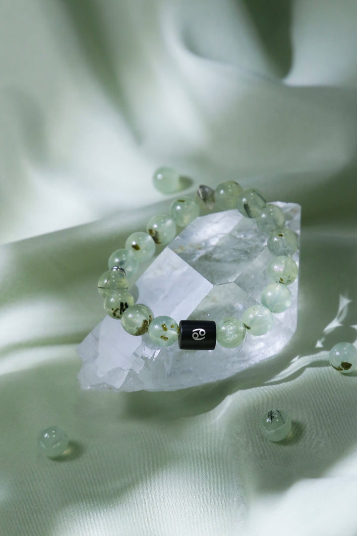 Cancer Prehnite Zodiac Bracelet