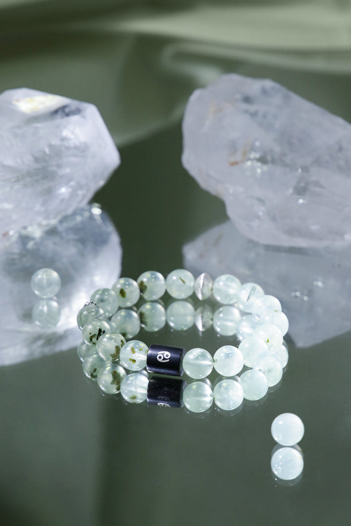Cancer Prehnite Zodiac Bracelet