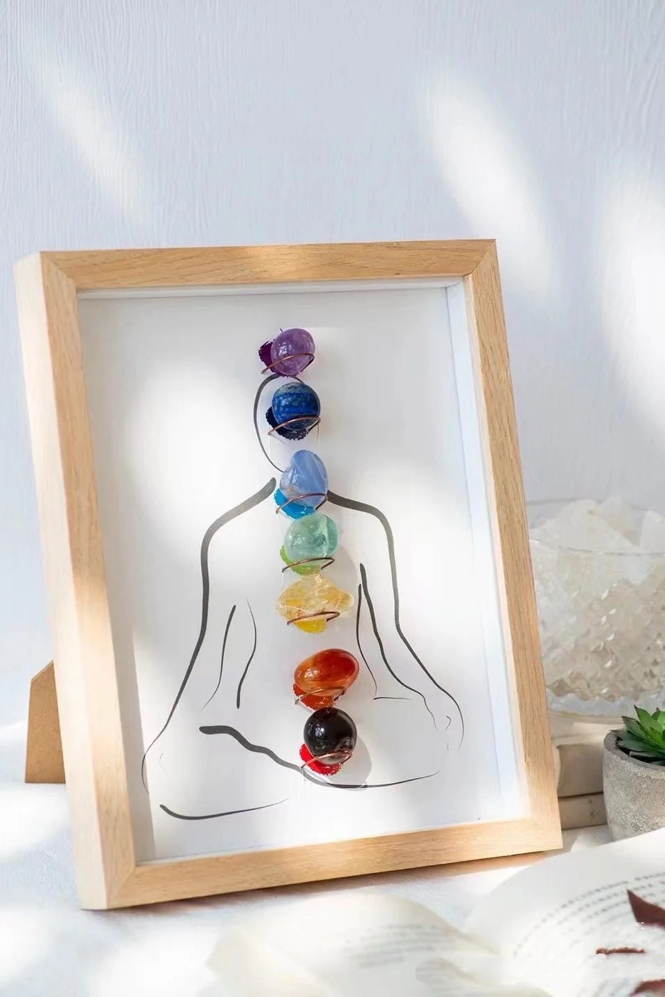 7 Chakra Healing Gemstone Picture Frame (Removable)