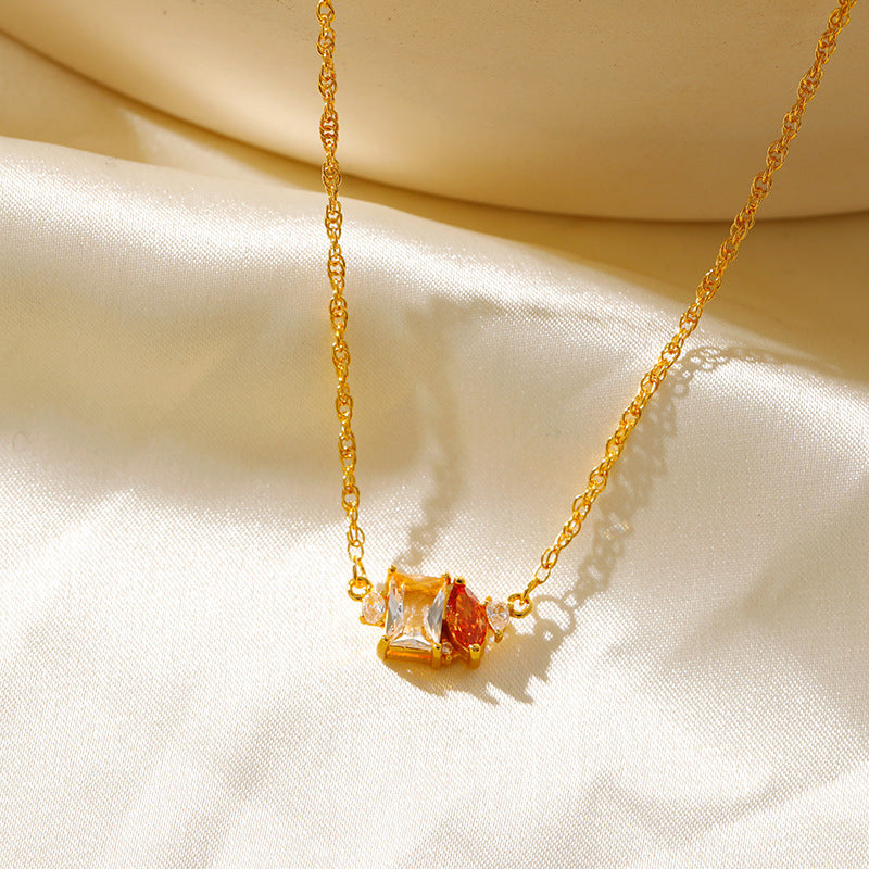 Dual Charm Birthstone Necklace
