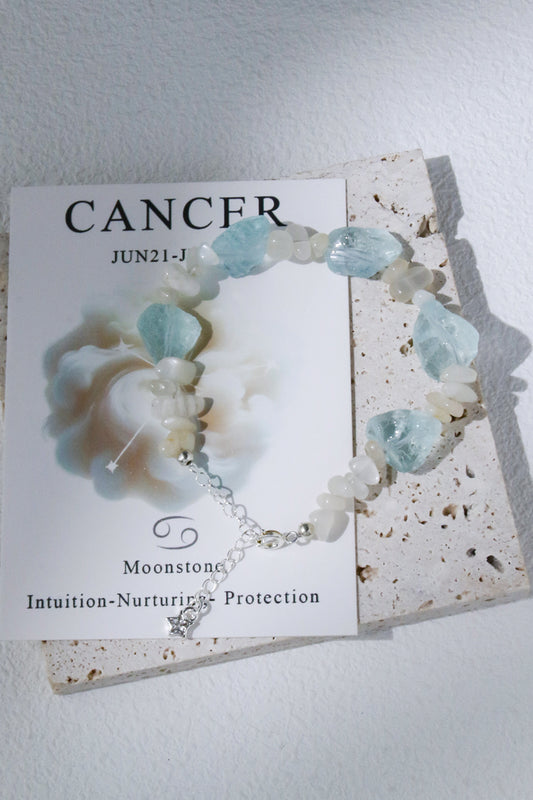 Cancer Moonstone Zodiac Bracelet