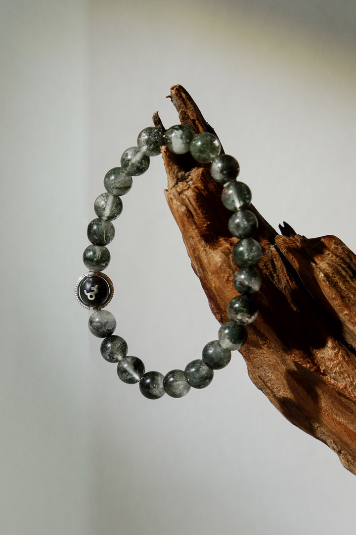 Green Phantom Quartz Capricorn Zodiac Bracelet