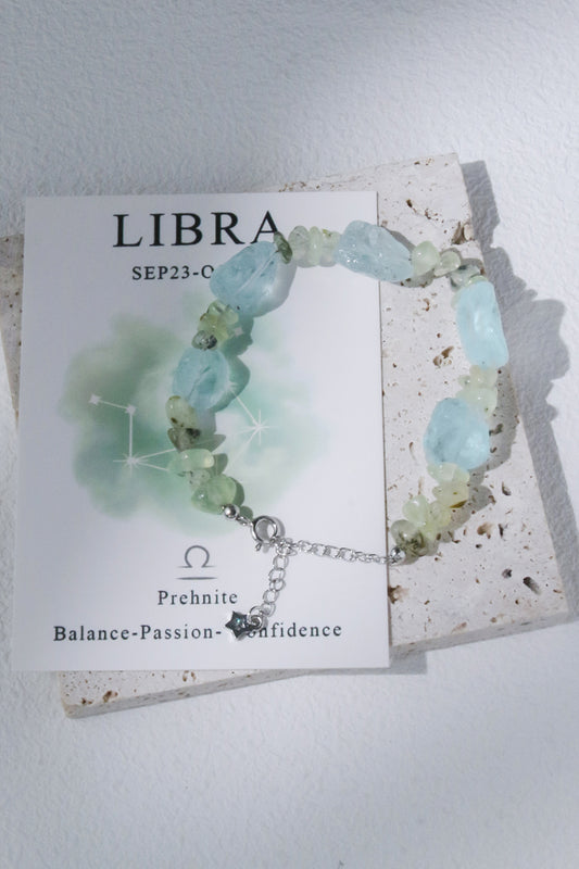 Libra Prehnite Zodiac Bracelet