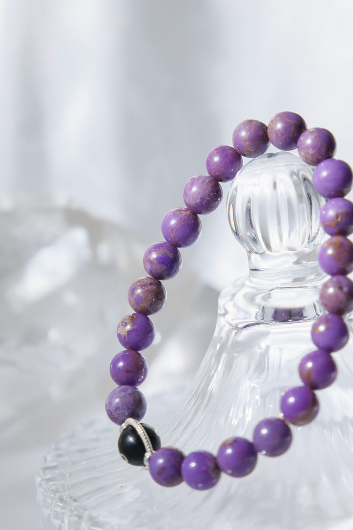 Purple Lepidolite Leo Zodiac Bracelet