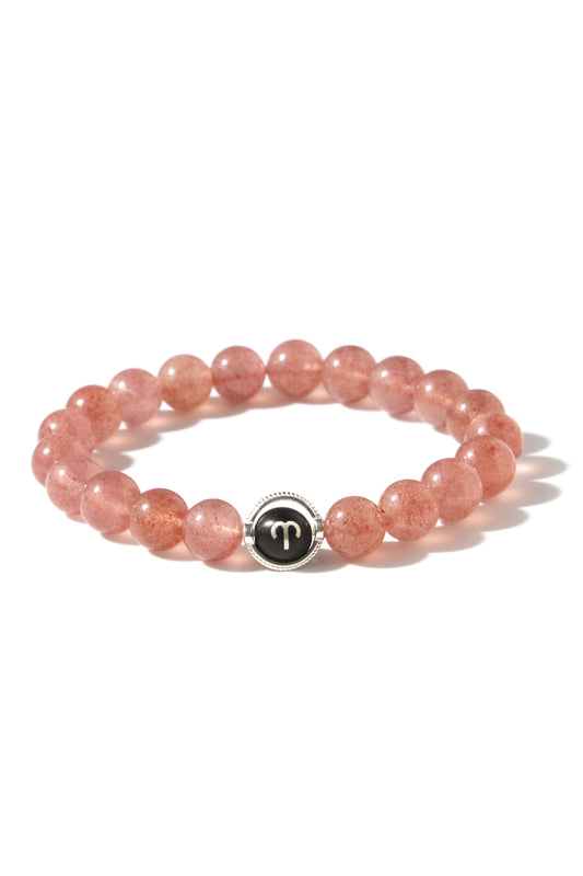 Strawberry Quartz Aries Zodiac Bracelet