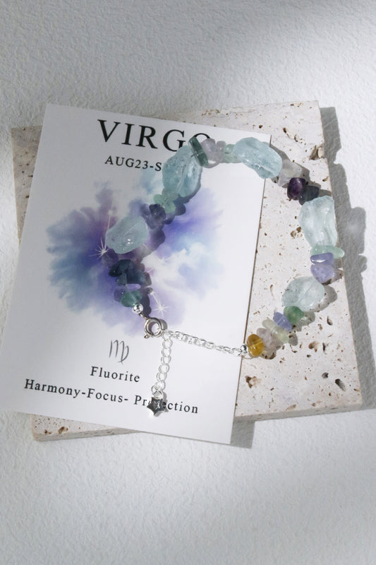 Virgo Fluorite Zodiac Bracelet