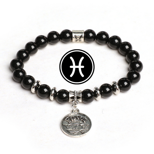 Zodiac Shield – Obsidian Zodiac Pendant Bracelet