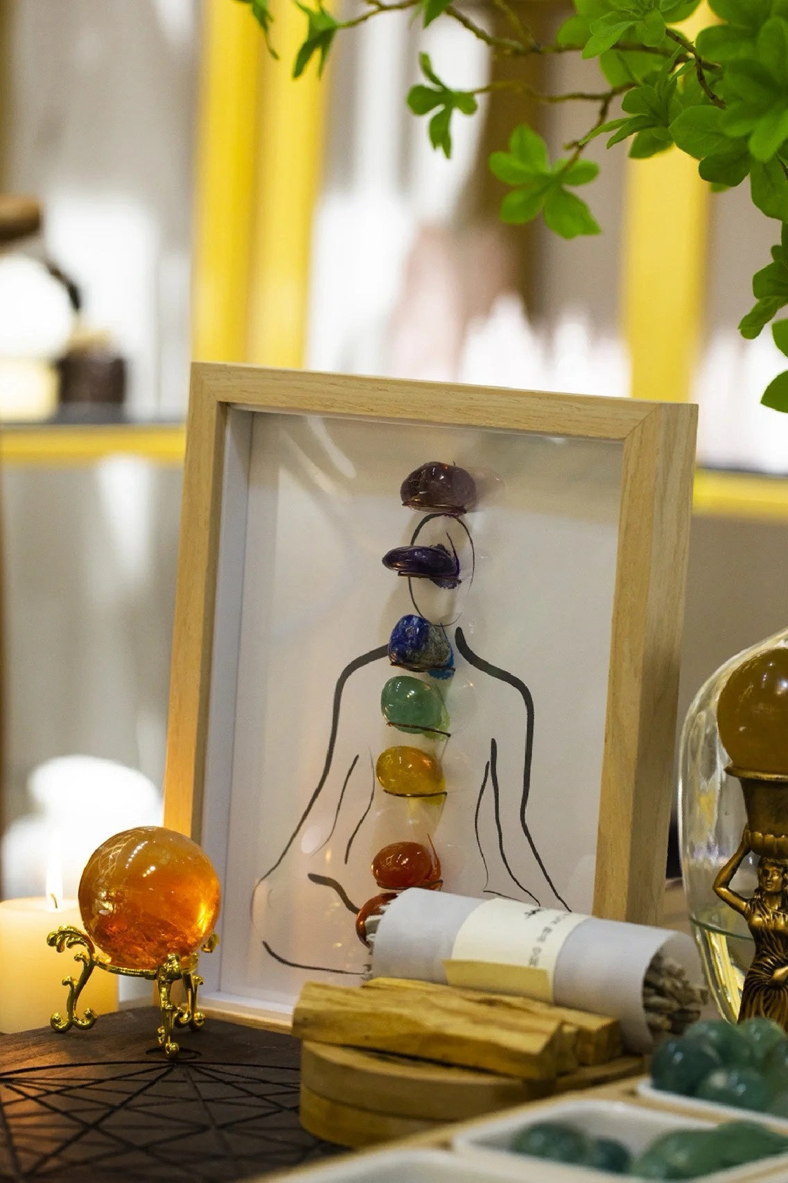 7 Chakra Healing Gemstone Picture Frame (Removable)