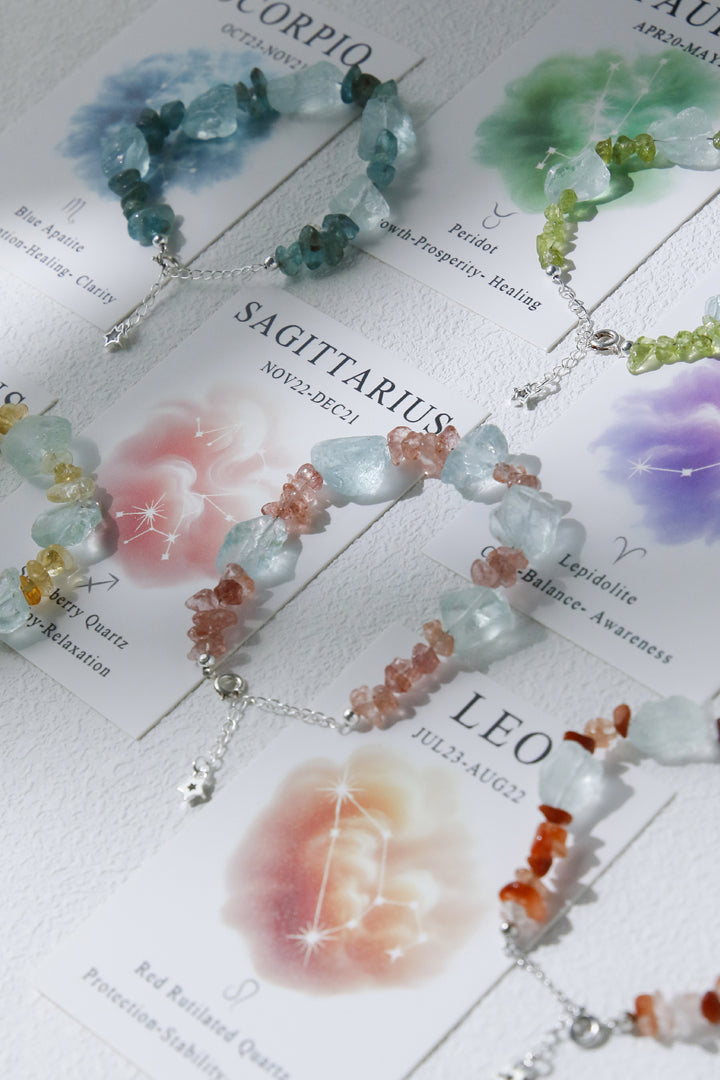 Aquarius Citrine Zodiac Bracelet