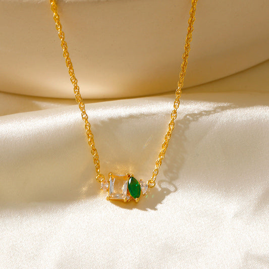 Dual Charm Birthstone Necklace