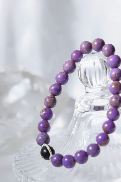 Purple Lepidolite Leo Zodiac Bracelet