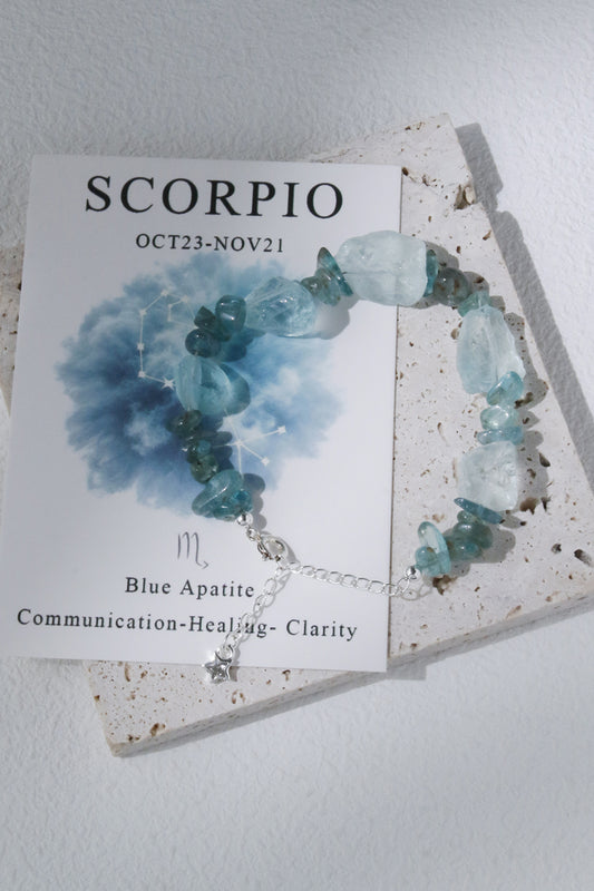 Scorpio Blue Apatite Zodiac Bracelet