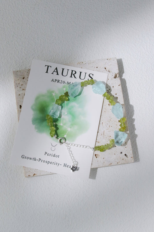Taurus Peridot Zodiac Bracelet